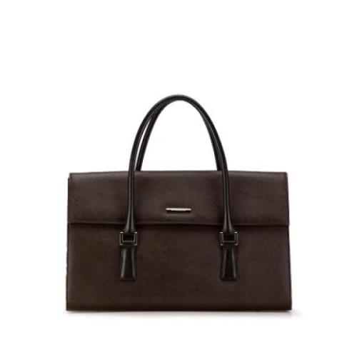 Pre-owned Leather handbags Burberry Vintage , Brown , Dames