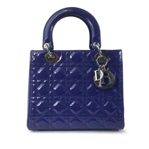 Pre-owned Leather dior-bags Dior Vintage , Blue , Dames