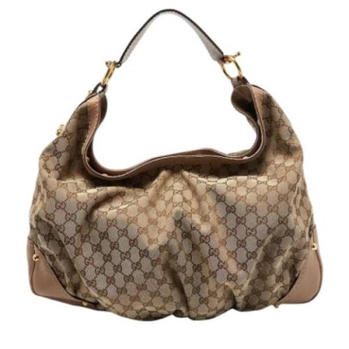 Pre-owned Canvas handbags Gucci Vintage , Beige , Dames