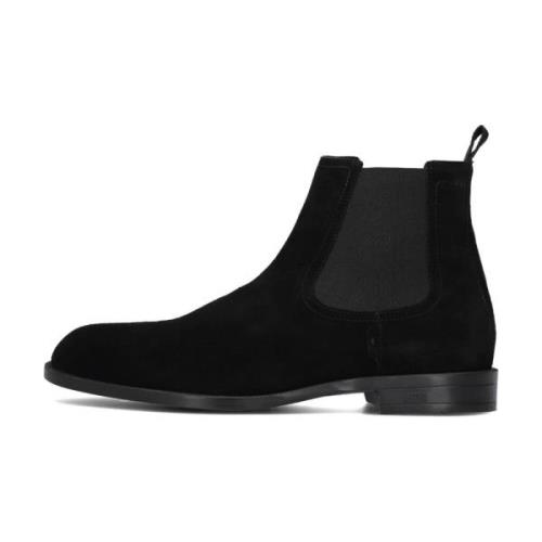 Zwarte Suède Chelsea Boots Hugo Boss , Black , Heren