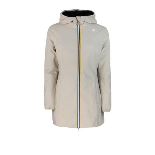 Gedrukte Waterdichte Winddichte Ademende Jas K-Way , Beige , Dames