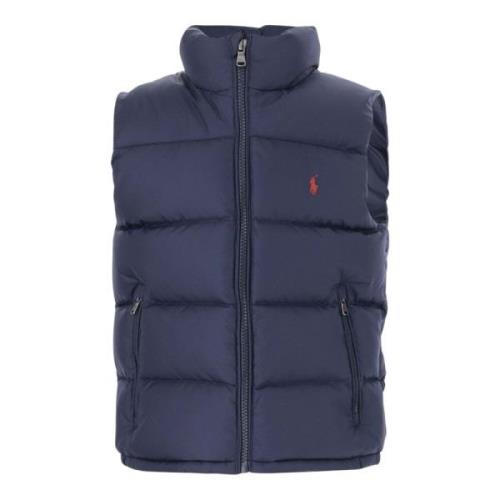 Blauwe Nylon Gewatteerde Vest met Logo Polo Ralph Lauren , Blue , Here...