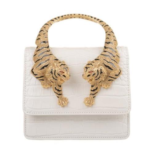 Witte Medium Roar Schoudertas Roberto Cavalli , White , Dames