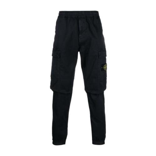 Blauwe Regular Tapered Broek Stone Island , Blue , Heren