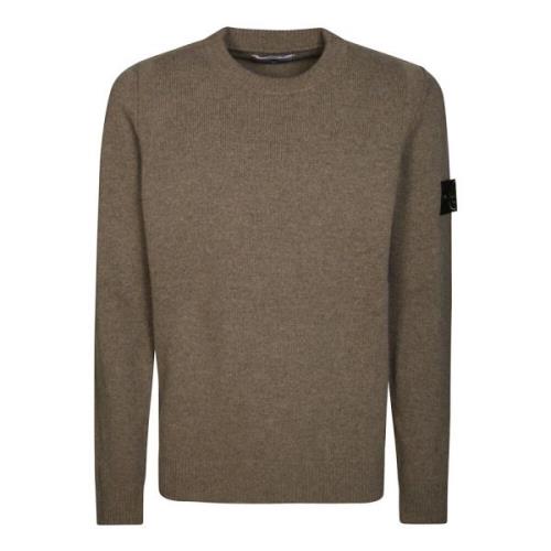 Lambswool Crew Neck Sweater Stone Island , Beige , Heren