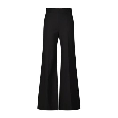 High-Waist Viscose Crêpe Business Broek Windsor , Black , Dames