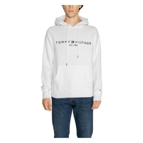 Witte Bedrukte Hoodie Mannen Herfst/Winter Tommy Jeans , White , Heren