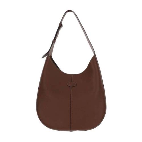 Kalfsleren Tas met Logo Detail Tod's , Brown , Dames