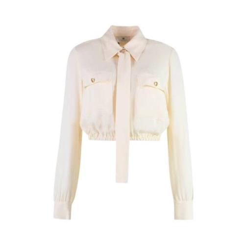 Cropped Blouse Elisabetta Franchi , Beige , Dames