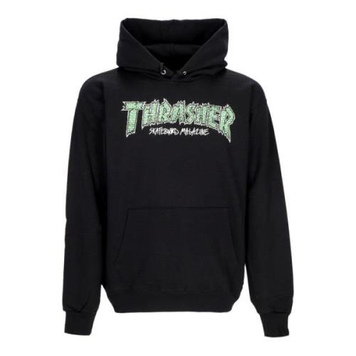 Zwarte hoodie met kangoeroezak Thrasher , Black , Heren