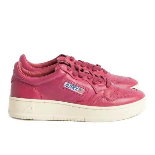 Fuchsia Geitenleren Sneaker Autry , Pink , Dames