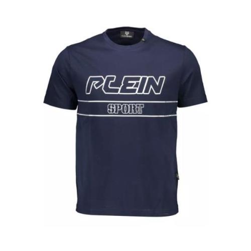 Blauw Logo Accent T-shirt Plein Sport , Blue , Heren