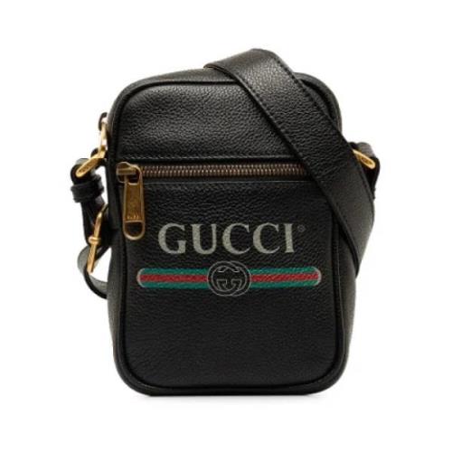 Pre-owned Leather crossbody-bags Gucci Vintage , Black , Dames