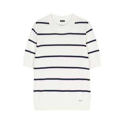 Gestreept Katoenen T-shirt Kiton , White , Dames