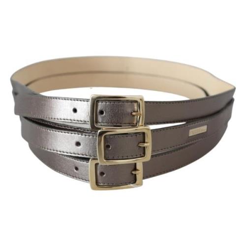 Metallic Bronzen Leren Mode Riem Gianfranco Ferré , Gray , Dames