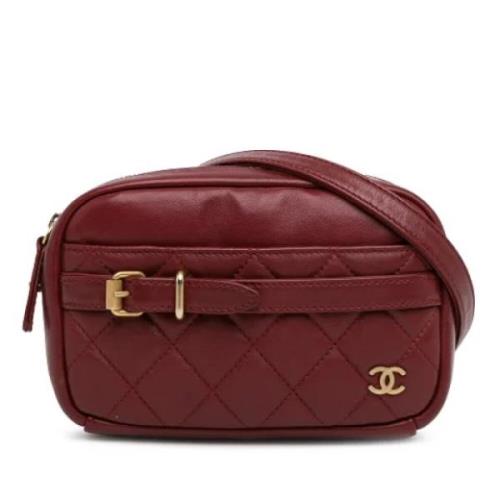 Pre-owned Leather shoulder-bags Chanel Vintage , Red , Dames