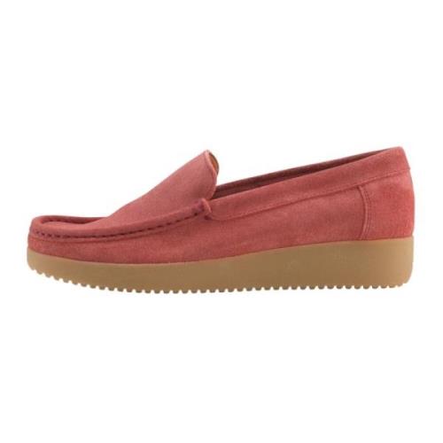 Ruby Suède Loafer Nature Footwear , Red , Dames