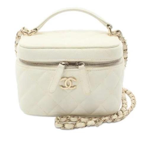 Pre-owned Leather handbags Chanel Vintage , White , Dames