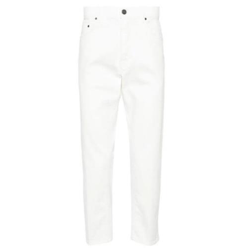 Witte Tapered-Leg Jeans Lardini , White , Heren