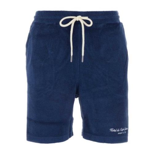 Blauwe Terry Cursive Shorts Sporty & Rich , Blue , Dames