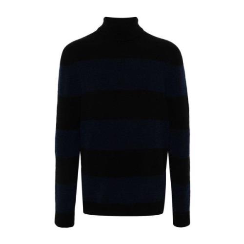 Navy Blue Striped Wool Sweater Dondup , Blue , Heren