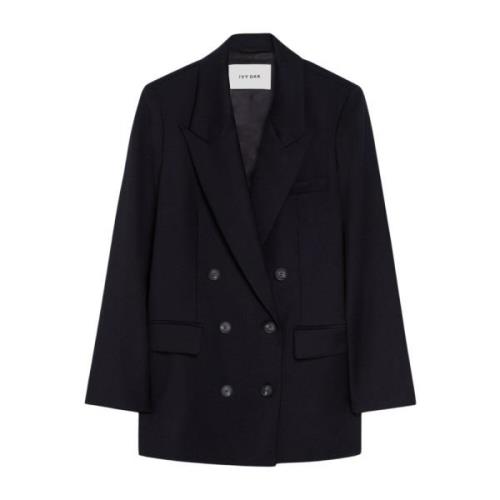 Dubbelrijige boxy blazer in donkerblauw IVY OAK , Blue , Dames