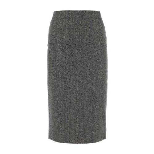 Stijlvol Geborduurde Wollen Rok Ermanno Scervino , Gray , Dames