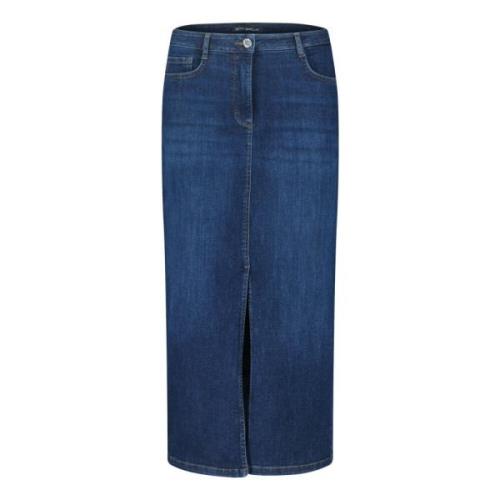 Casual Denim Rok met Wassing Betty Barclay , Blue , Dames