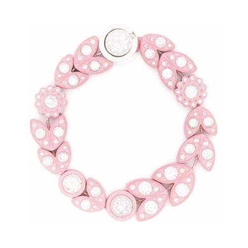 Kristal Bloemen Magneet Armband Bottega Veneta , Pink , Dames