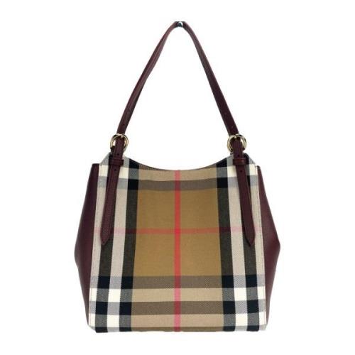 Canvas Check Tote Tas Handtas Burberry , Multicolor , Dames