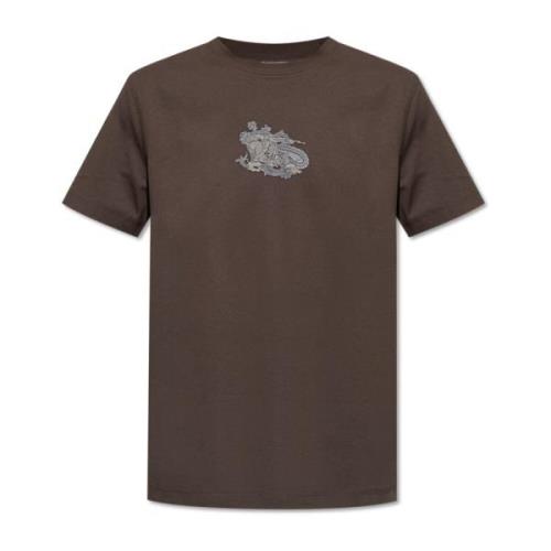 T-shirt met logo Burberry , Brown , Heren