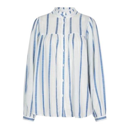 Elegant Blue Stripe Shirt Blouse Lollys Laundry , White , Dames