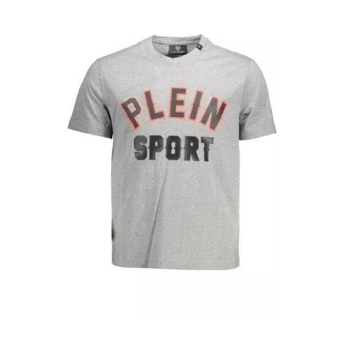 Grijs Katoenen T-shirt met opvallende details Plein Sport , Gray , Her...