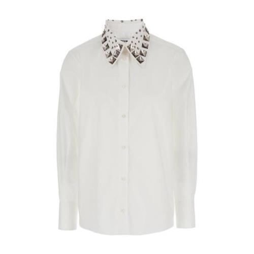 Witte Shirt met Afneembare Kraag Msgm , White , Dames