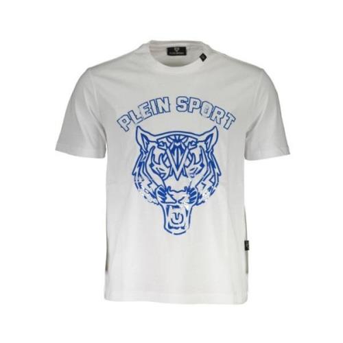 Wit katoenen T-shirt met print Plein Sport , White , Heren