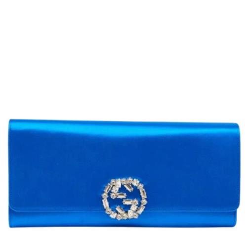 Pre-owned Satin clutches Gucci Vintage , Blue , Dames