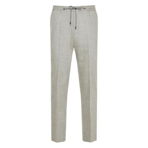 Flanel Trekkoord Stretch Broek Corneliani , Gray , Heren