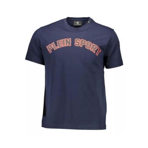 Blauw T-shirt met contrasterende prints Plein Sport , Blue , Heren