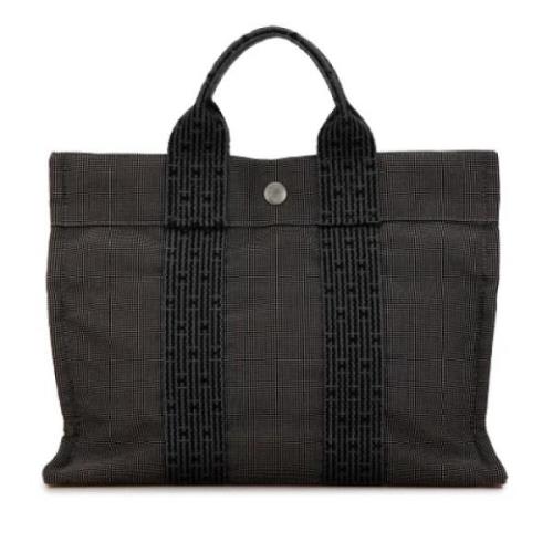 Pre-owned Canvas totes Hermès Vintage , Gray , Dames