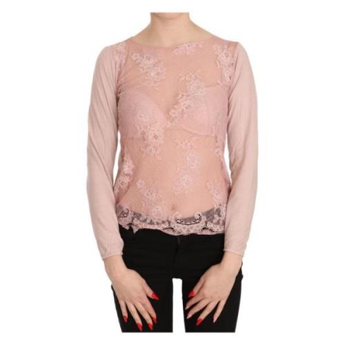 Doorschijnende roze katoenen blouse Pink Memories , Pink , Dames