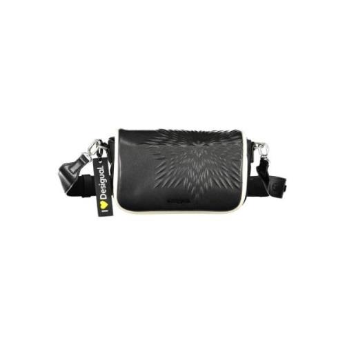 Zwarte Polyethyleen Schoudertas met Verstelbare Band Desigual , Black ...