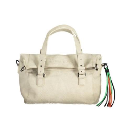 Stijlvolle witte handtas met contrastdetail Desigual , White , Dames