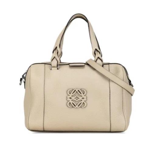 Pre-owned Leather handbags Loewe Pre-owned , White , Dames