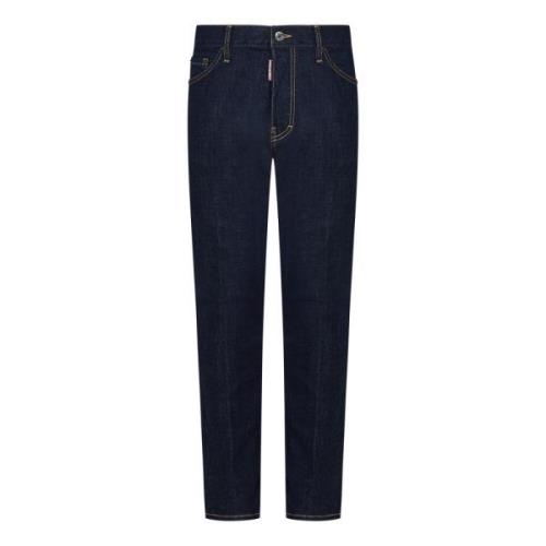 Blauwe Slim Fit Jeans Simply Washed Dsquared2 , Blue , Heren