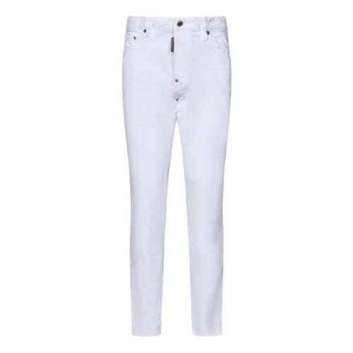 Witte Slim Fit Jeans Simply Washed Dsquared2 , White , Heren