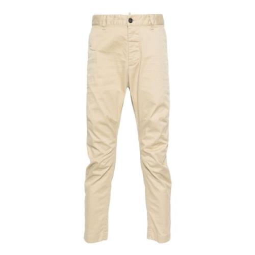 Beige Chino Broek Slim Fit Dsquared2 , Beige , Heren