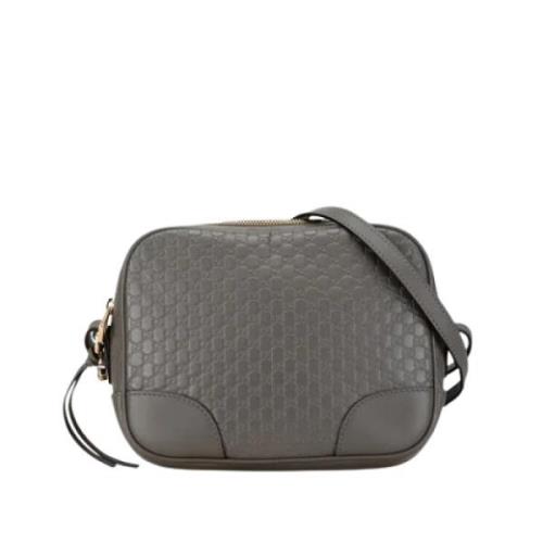 Pre-owned Leather crossbody-bags Gucci Vintage , Gray , Dames