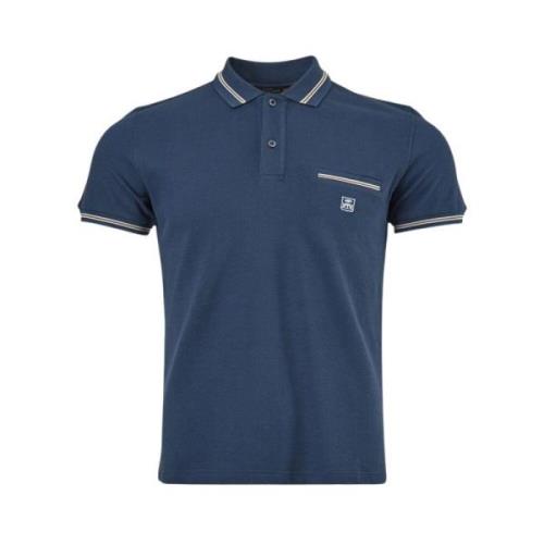 Blauw Italiaans Katoenen Poloshirt Corneliani , Blue , Heren