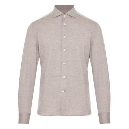 Jersey Katoen Cashmere Shirt Corneliani , Beige , Heren