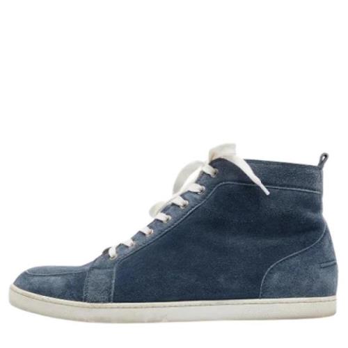 Pre-owned Suede sneakers Christian Louboutin Pre-owned , Blue , Heren